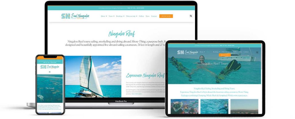 Sail Ingaloo Website Mockup on multiple devices